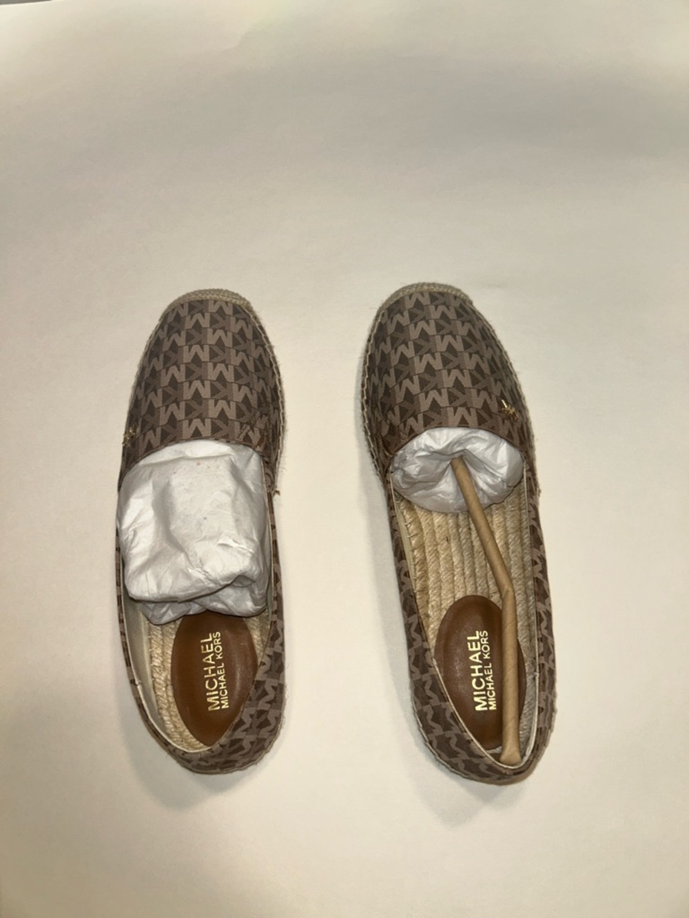 Michael Kors Brown Logo Espadrille Slip-Ons